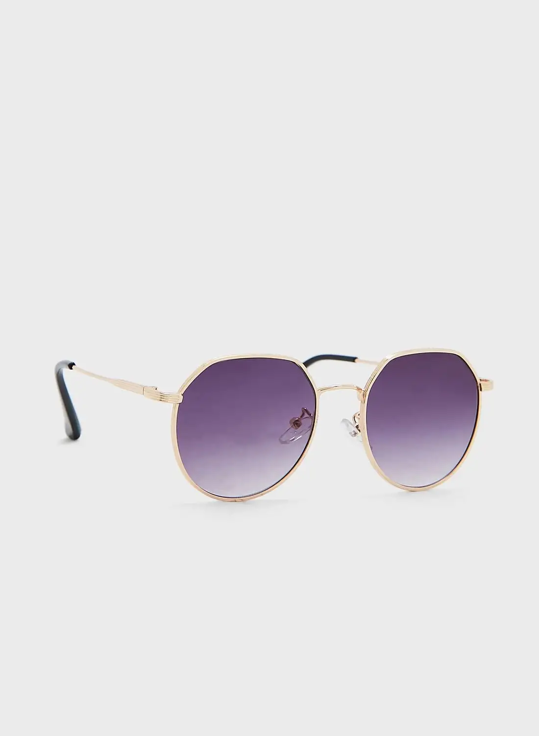 Seventy Five Casual Round Angular Len Sunglasses