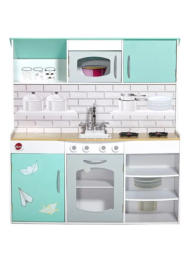 Plum 2-in-1 Wooden Kitchen ANd Dolls Peppermint Townhouse 92x98x40cm