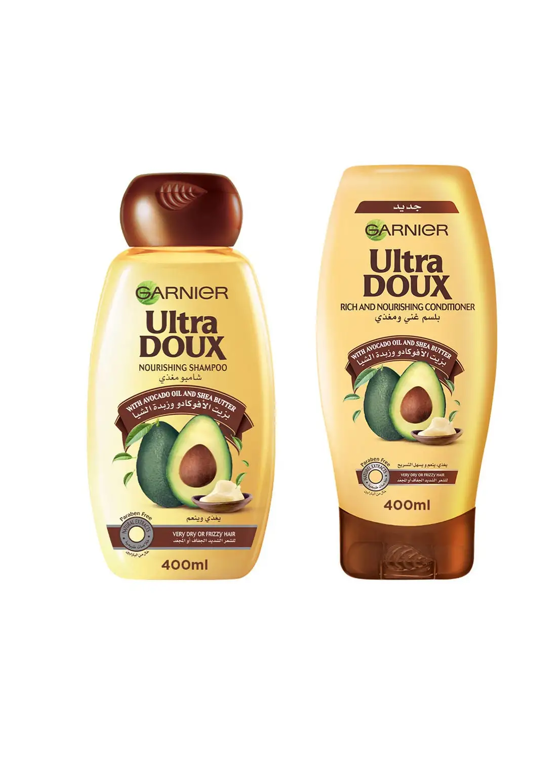 Garnier Ultra Doux Avocado Shampoo 400ml + Conditioner 400ml Dual Pack