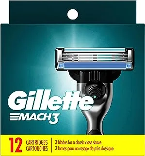 Gillette Mach3 Razor Refills for Men, 12 Razor Blade Refills