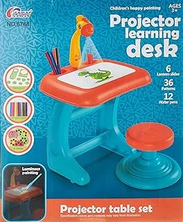 Projector Learning Table Set with Educational Music and Lights for Kids, Blue