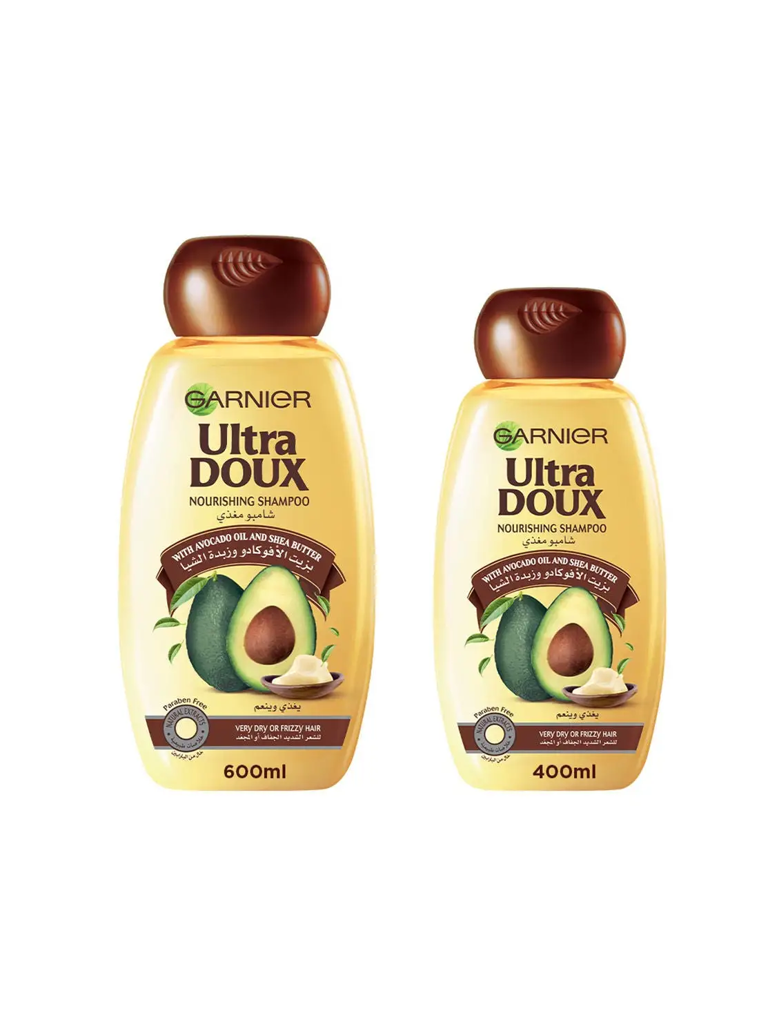 Garnier Ultra Doux Avocado 600ml Shampoo + 400ml Shampoo Dual Pack
