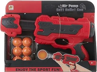 Generic Plastic Squeeze Toy Gun with Foam Balls, Red/Black
