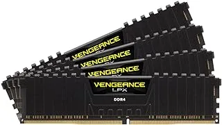ذاكرة سطح المكتب كورسير، CMK64GX4M4D3600C18 VENGEANCE LPX 64 جيجابايت (4x16 جيجابايت) DDR4 3600 (PC4-28800) C18 1.35 فولت - أسود