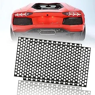 Rear Light Cover, 2pcs Universal Car Rear Tail Light Lamp Stickers Honeycomb Type Decal Car DIY Self Adhesive Tint Film Sheet for Rear Light Cover Taillight, Universal Cars Decoration 48x30cm (Black)
