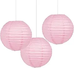 New Pink Round Paper Lanterns 9.5in 3pcs