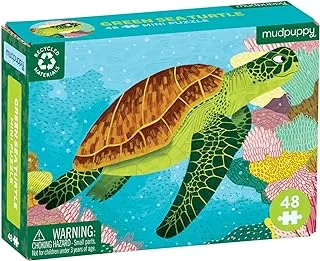 Mudpuppy Green Sea Turtle Mini Puzzle, 48 Pieces, 8” x 5.75” – Perfect Family Puzzle for Ages 4+ – Features a Colorful Illustration of a Green Sea Turtle