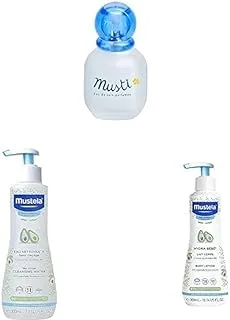 Mustela Musti Eau Soin Delicate Fragrance 50ML+ Plush + Cleansing Water 300ml + Body Lotion 300ml