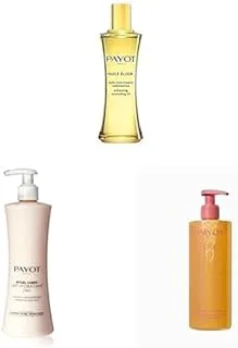 Payot daily care set, (Huile Elixie oil 100 ml, Lait Hydrant lotion 400 ml, Huile de douche relaxante 400 ml,Gommage amande body scrub 200 ml)