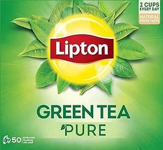 ليبتون شاي أخضر نقي، 50 كيس شاي