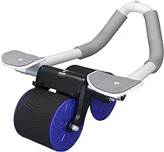 Automatic Rebound Abdominal Wheel, Abdominal Exercise Roller with Elbow Support, Double Round Ab Roller Wheel Core Exercise Equipment for Core Workout, Abs Workout, Home Gym (Blue)