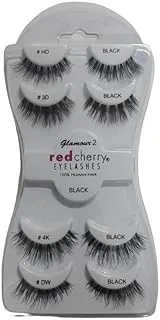 Red Cherry False Eyelashes 4-Pair, No. Glamour2