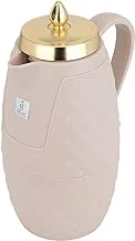 Alsaifgallery Al-Hanouf Thermos with Lid, 1 Liter Capacity, Light Brown/Gold