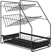ALSANIDI, kitchen utensiL storage rack, SheLving unit, Black, Size 39*25*40 Cm