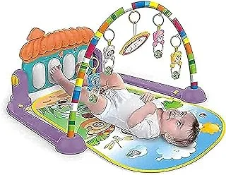 COOLBABY Large Play Learn Infant Gym Toys Piano Activity Baby Kick and Gym Play Mat Lay & Play 3 in 1 Fitness Music and Lights Fun Piano for 0-36 Months Girl Boy - Easy to Disassemble and Washable…