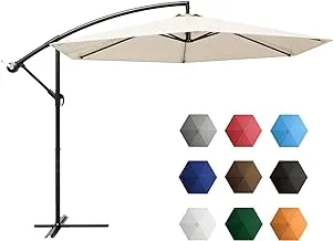 Greesum 10Ft Patio Outdoor Market Cantilever Umbrellas
