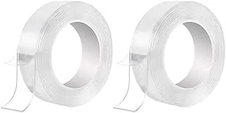Taimi Multipurpose Washable Double Sided Adhesive Tape nano Tape, Reusable Adhesive Silicone Tape for Walls, Kitchen, Carpet Fixing 3m (Pack Of 2)