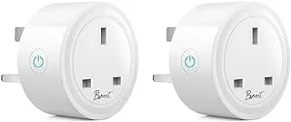 20 Amper Smart Wi-Fi Plug, 2 Packs Works With Amazon Alexa & Google Home, Mini Smart Plug With APP Control & Voice Control & Has timer Function, No Hub Required UK Plug 20 Amper (2)