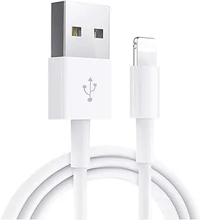 سلك شحن/شحن Apple iPhone/iPad كابل Lightning إلى USB [معتمد من Apple MFI] متوافق مع iPhone 11/ x/8/7/6s/6/plus/5s/5c/se، ipad pro/air/mini، ipod touch (أبيض 1 م/3.3 قدم) أصلي معتمد