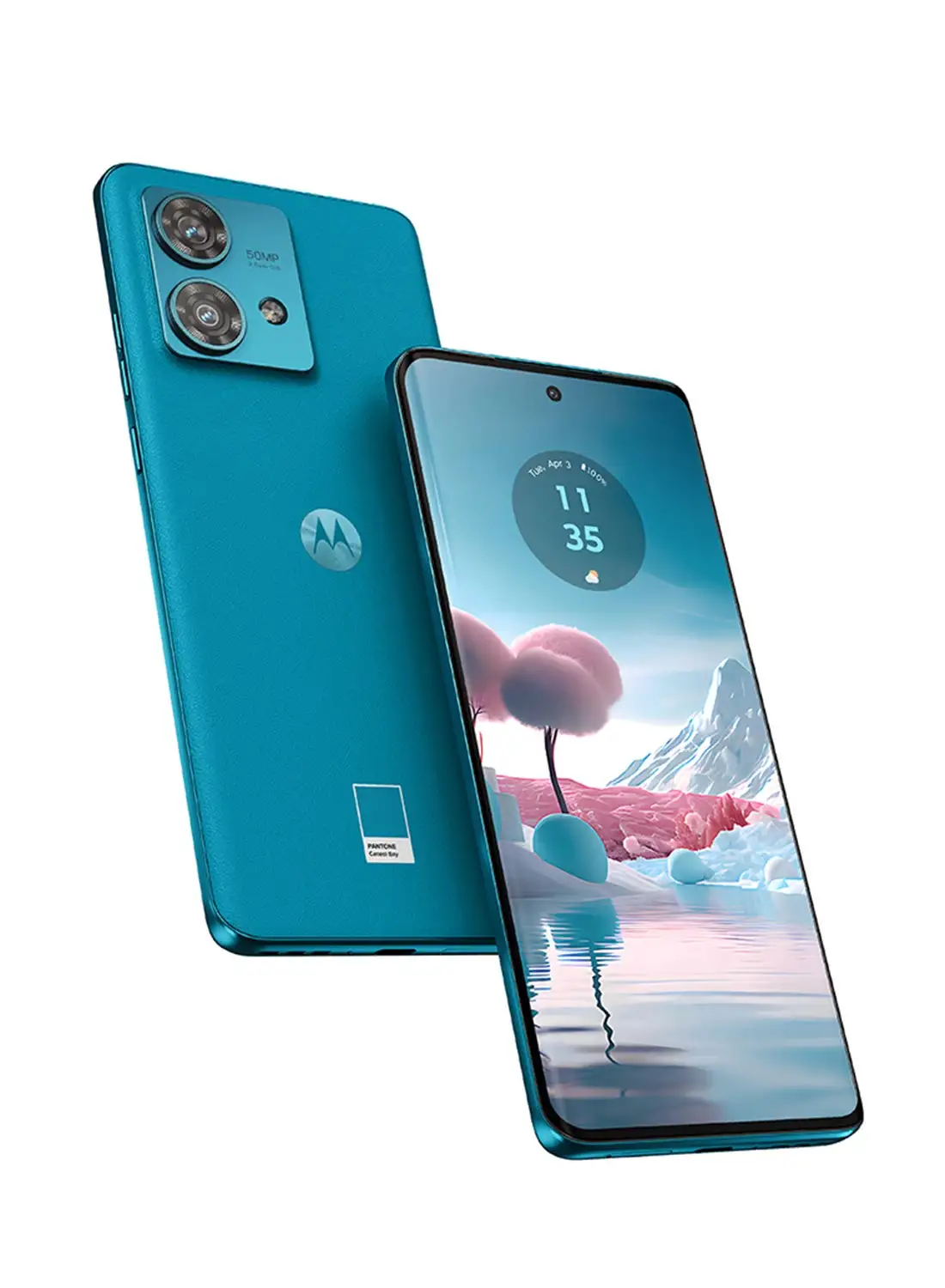 هاتف Motorola Edge 40 Neo 5G من الجلد النباتي - خليج Caneel وذاكرة الوصول العشوائي (RAM) سعة 12 جيجابايت وسعة 256 جيجابايت - إصدار الشرق الأوسط