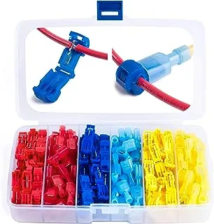 Wirefy T Tap Wire Connectors Kit - Electrical Connectors Kit - Spade Terminals - Quick Splice Disconnect Wire Taps - (120 PCS 22-10 AWG)