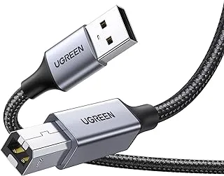 كابل طابعة يوجرين، كابل ذكر USB 2.0 A إلى USB B متوافق مع طابعات USB من النوع B والماسحات الضوئية Epson وHP DeskJet/Envy وCanon وLexmark وDell وBrother وDAC والبيانو الرقمي وما إلى ذلك (2M)