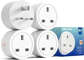【Electricity Statistics】Smart WiFi Plug with Memory Functions, 4PCS 16A Smart Plug, Remote/Voice Control, Timer Function, Mini Socket Compatible with Alexa,Google Home, No Hub Required