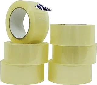 WOD CST18RA Clear Packing Tape - 2 inch x 55 Yards Per Roll (6-Rolls) - Your Thin Industrial Grade Aggressive Adhesive Shipping Box Packaging Tape for Moving, Office, Carton Sealing & Storage