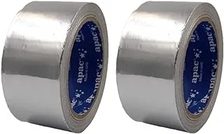 Apac Aluminum Tape/Aluminum Foil Tape -Pack of 2 - Professional/Contractor-Grade - Perfect for HVAC, Duct, Pipe and Insulation (25 Yards x 2 Inch)
