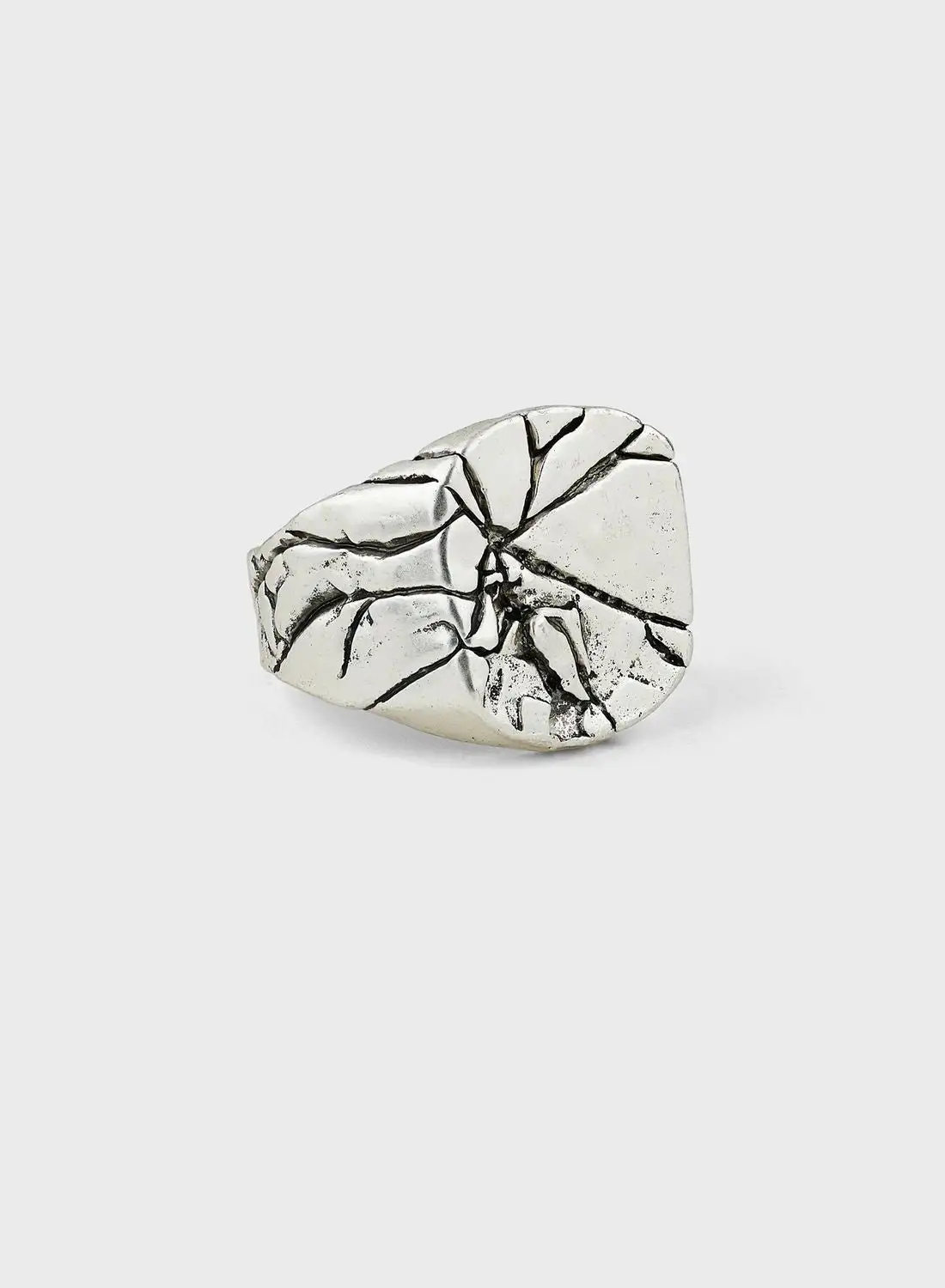 Seventy Five Abstract Pattern Stainless Steel Ring
