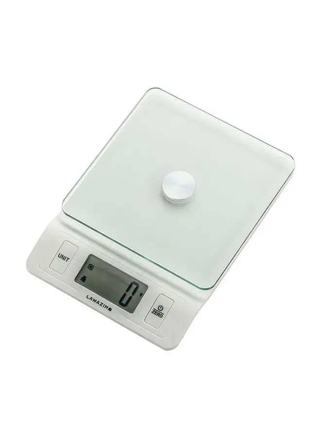 LAWAZIM Electronic Glass Kitchen Scale 50008 White