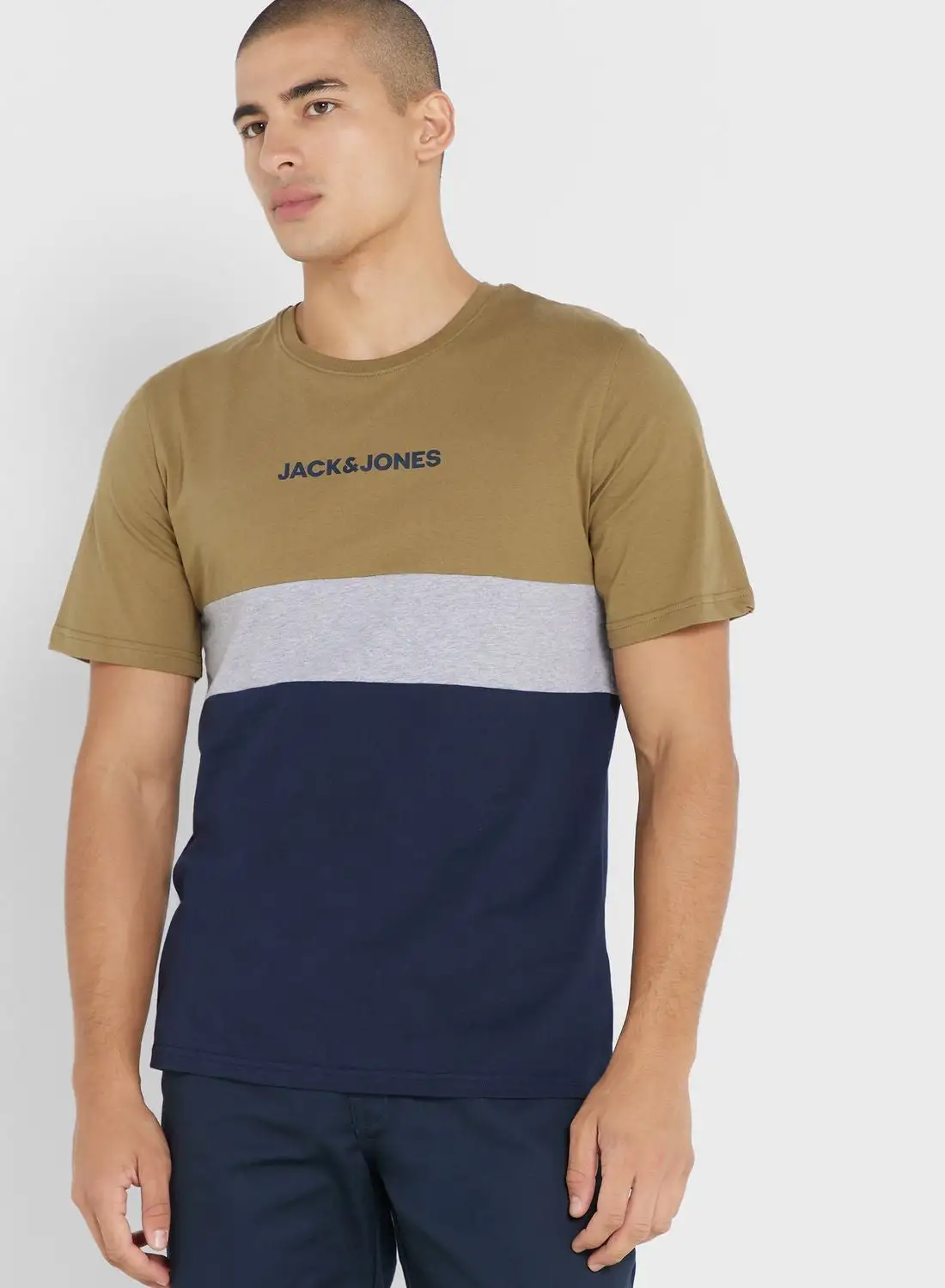 JACK & JONES Color Block Crew Neck T-Shirt