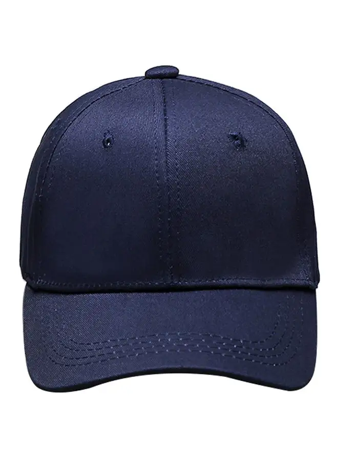 Generic Cotton Solid Baseball Cap Blue