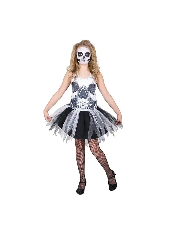 RUBIE'S Skull Face Tutu Dress Kids Halloween Costume-84548-M-5-6Y-Black