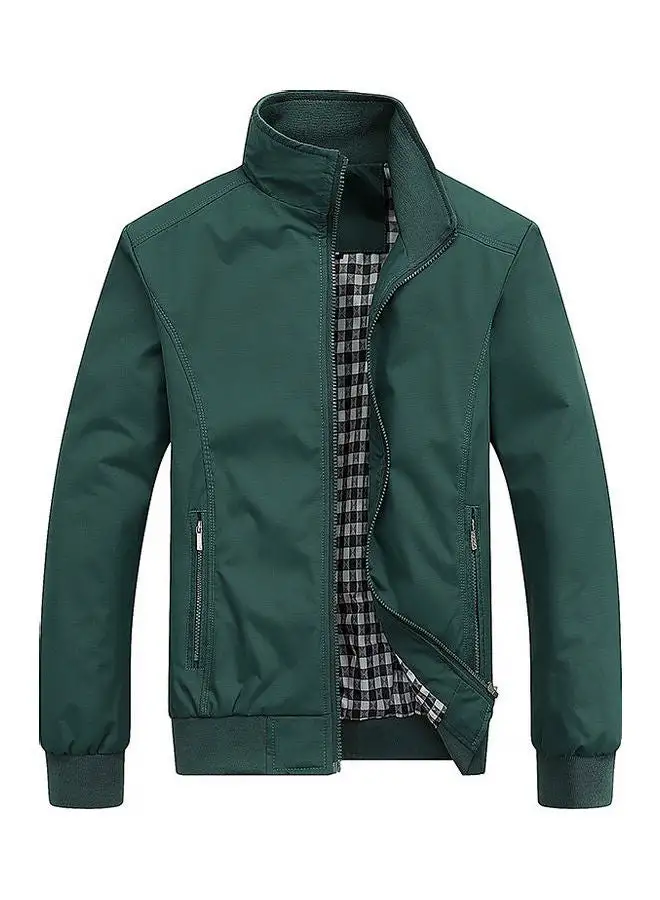 Generic Stand Collar Winter Jacket Green