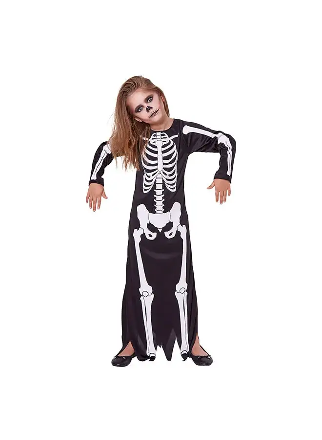 RUBIE'S Skeleton Dress Kids Halloween Costume-84612-L-7-8Y-Black and White