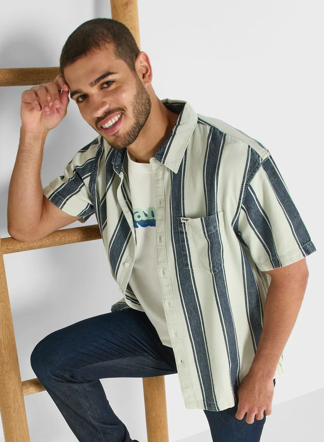 Wrangler Striped Regular Fit Shirt