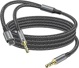 MOSWAG 3.5mm Male to Male Stereo Aux Cord 6.6 Feet/2M with USB C to 3.5mm Audio Aux Jack Cable Compatible with Google Pixel 2 3 XL Moto Z Galaxy Note10+ Huawei HTC