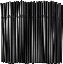 ECVV 240Pcs Flexible Drinking Straws, Individual Package Disposable Plastic Straws, Extra Long Flexible Party Fancy Straws, | Black, Pack of 240Pcs |