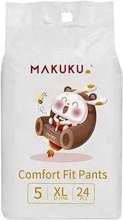 MAKUKU Comfort Fit Pants Diapers, Size 5, X-Large, 12-17 Kg, 24 Diapers