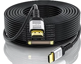 Soonsoonic 4K HDMI Cable 22M with Built-in Signal Booster | HDMI 2.0 High Speed Cables & 4K@60Hz 2K 1080P 3D ARC Ethernet Cord | for UHD TV Monitor Laptop Xbox PS4