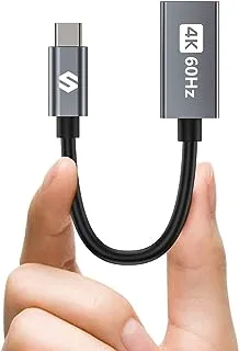 محول USB C إلى HDMI 4K@60 هرتز، أصغر محول من النوع C إلى HDMI (متوافق مع Thunderbolt 4/3)، USB C HDMI لأجهزة MacBook Pro/MacBook Air وiMac وiPad Pro/Air وGalaxy S8-S23 وPixelbook وDell XPS