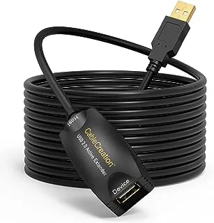 CableCreation Active USB 2.0 Extension Cord (Long 16FT) USB 2.0 Extender USB A-Male to A-Female Repeater Cable for Oculus Rift Printer Scanner Keyboard Game Console Security Camera Black