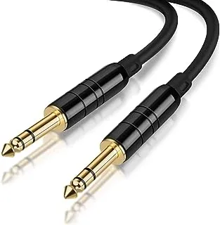 CableCreation 1/4 inch Patch Cable 6 Feet, 6.35mm to 6.35mm TRS Guitar Patch Cords/Instrument Pedal Cable for Keyboard, Amplifier, Guitar, Mixing Board, Pedalboards, Piano and More, 1.8M/72Inch