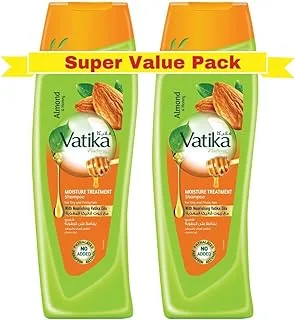 Vatika Naturals Moisture Treatment Shampoo - 2 x 400 ml | Enriched with Almond & Honey Extracts | For Dry, Frizzy & Coarse Hair | With Nourishing Vatika Oils | Super Value Pack of 2
