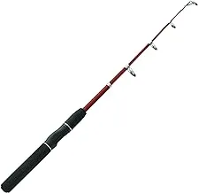 Zebco Z-Cast Spinning Fishing Rod, Extendable 17-Inches to 5-Foot 6-Inch Telescopic Durable Z-Glass Fishing Pole, Comfortable EVA Rod Handle, Shock-Ring Guides, Medium Power, Red