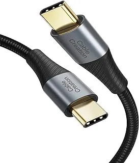 كابل CableCreation USB C إلى USB C، كابل USB C للشحن السريع من النوع C بطول 6.6 قدم، خارجي مزدوج المضفر متوافق مع Galaxy S22 Ultra/S22/S21/ S20/Note 20/10، MacBook، iPad Pro 2020، Pixel