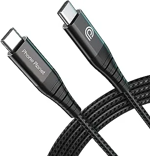 كابل USB C إلى USB C، سلك شاحن USB من النوع C للشحن السريع 100 وات من Phone Planet متوافق مع Samsung Galaxy S22/S22+، S21/S21+، S20/S20+ Ultra (4أقدام/ 1.2 متر)