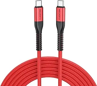 LENTION USB C to USB C Cable 3.3ft 60W, Type C 20V/3A Fast Charging Braided Cord Compatible 2023-2016 MacBook Pro, New Mac Air/iPhone 15, Surface, Samsung Galaxy S20/S10/S9/S8/Plus/Note, More (Red)