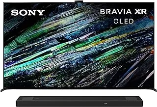 تلفزيون سوني BRAVIA 65 بوصة QD-OLED 4K UHD HDR Master Series Bravia Core مع تلفزيون Google الذكي HDMI 2.1 وميزات حصرية لجهاز Playstation 5 - XR-65A95L (موديل 2023) مع Sony 5.1.2Ch HT-A5000